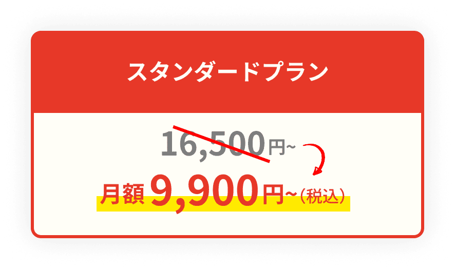 キャンペーン適用後のスタンダードプラン料金